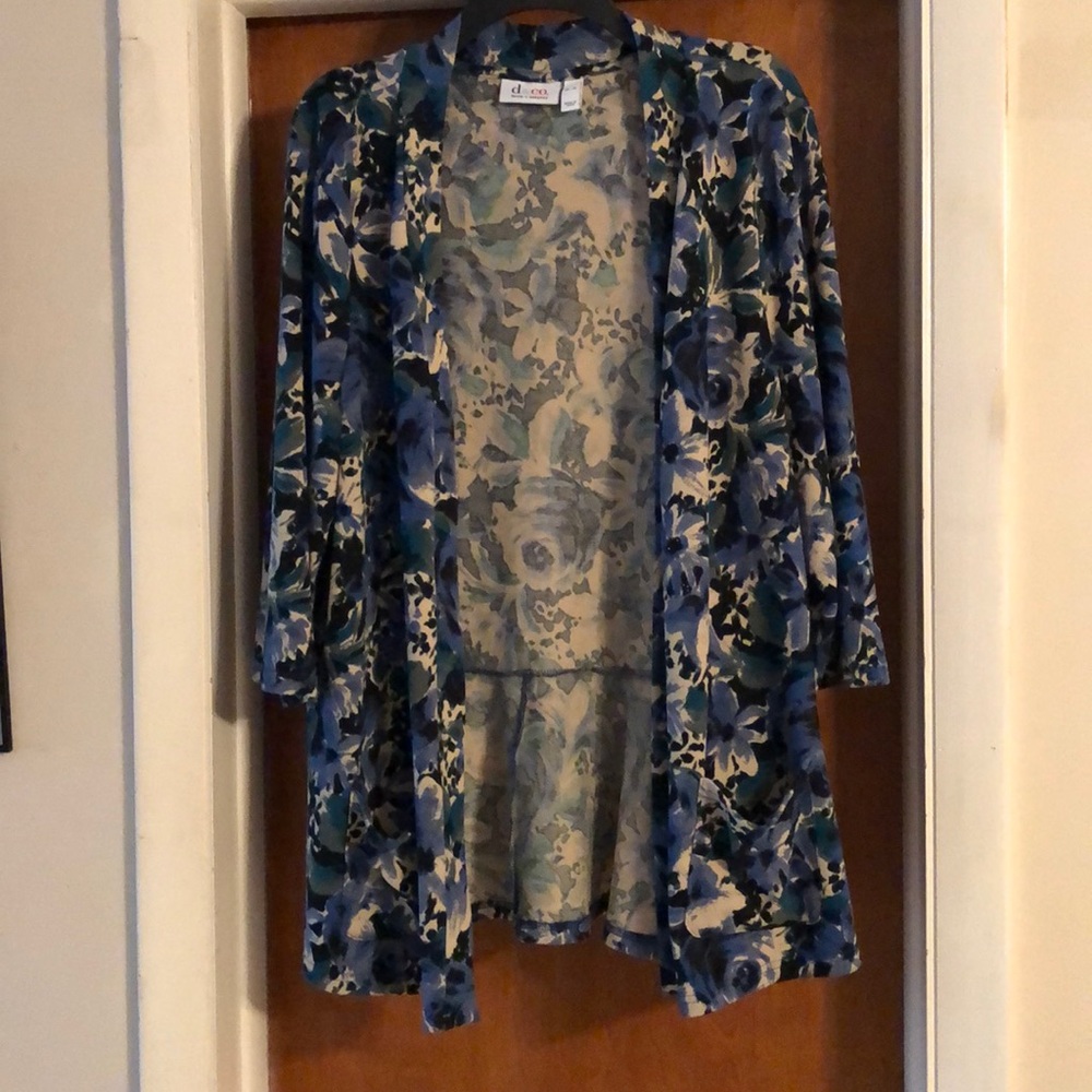 Denim & Company Open Front Half Sleeve Sweater